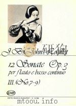 jean-baptiste john Loeillet 12 Sonate per flauto e basso continuo Op.3 Heft Ⅲ-Ⅲ.Kotet No.7-9 1983 PDF电子版封面