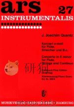 ars 27 concerto e-minor for Flute Strings and continuo piano score first edition Ed.Nr.489K 1958 PDF电子版封面