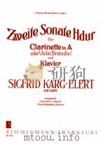 Zweite Sonate Hdur fur Clarinette in A oder Viola Bratsche und Klavier Ausgabe fur clarinette u.Klav 1965 PDF电子版封面