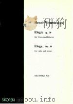 Elegy op.30 for Viola and piano sikorski 305 1966 PDF电子版封面