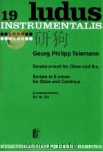 Sonate in e minor for oboe und continuo Lauschermann Ed.Nr.332 1961 PDF电子版封面