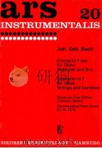 Concerto F-major for oboe streicher and continuo Erstdruck Tottcher Klavierauszug Ed.Nr.337K 1955 PDF电子版封面 Joh.Seb.Bach