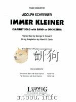 Immer Kleiner clarinet solo with Band or orchestra Solo Clarinet with piano accompaniment 1044 44044（1984 PDF版）