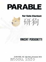 Parable for solo clarinet 19010 1974 PDF电子版封面