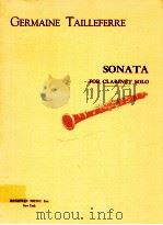 Sonata for clarinet solo 1959 PDF电子版封面