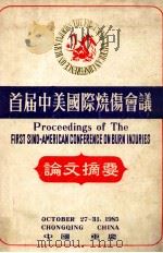 PROCEEDINGS OF THE FIRST SINO-AMERICAN CONFERENCE ON BURN INJURIES（1985 PDF版）