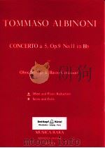 Concerto a 5.Op.9 No.11 in Bb for Oboe String & Basso Continuo MR 1804a 1975 PDF电子版封面