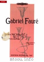 Sonata No.1 Op.13 for Violin and Piano No.7487 1998 PDF电子版封面 0577080079 Gabriel Fauré