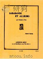 Sarabande et Allegro pour clarinet and piano al21 268 1953 PDF电子版封面