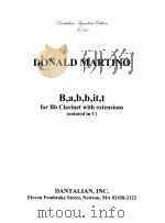 dantalian fignatune gdition No.520 B a b b it t for Bb Clarinet with extensions notated in C 1998 PDF电子版封面