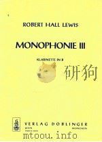 Monophonie Ⅲ Klarinette in B（1969 PDF版）