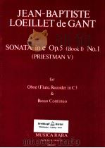 sonata in e Op.5 Book 1 No.1 Priestman Ⅴ for Oboe Flute Recorder in C & Basso Continuo MR 1053 1980 PDF电子版封面