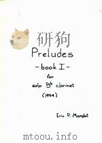 Prelude Book Ⅰ for solo Bb clarinet 1994（1994 PDF版）