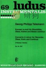concerto in a minor for recorder oboe strings and continuo Ed.Nr.567 1963 PDF电子版封面