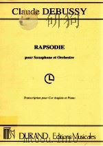 Rapsodie pour Saxophone et Orchestre Transcription pour Cor Anglais et Piano（1919 PDF版）