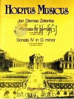 HORTUS MUSICUS Sonata Ⅳ in g minor for two Oboes bassoon And Basso continuo ZWV 181 4 HM 274 1994 PDF电子版封面