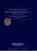 six canonic sonatas op.5 arranged for two saxophones 1978 PDF电子版封面