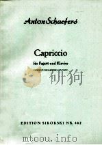 Capriccio für Fagott und Klavier Edition Sikorski Nr.462 1958 PDF电子版封面
