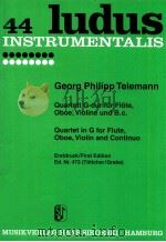ludus 44 quartet in G major for flute oboe violin and continuo first edition Ed.Nr.473 grebe 1958 PDF电子版封面