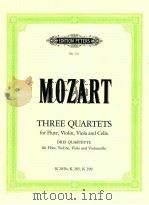 edition peters No.17a Three Quartets for Flute Violin Viola and Cello K285b K285 K298 PDF电子版封面