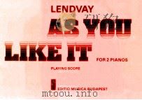 As You Like It for 2 pianos playing score z.13022（1986 PDF版）
