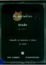 Etude Op.2 Nr.1 violoncello od Kontrabass & Klavier A.Krein PDF电子版封面 A.Scriabine