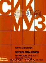 Sechs Pr?ludien six preludes op.38 NR.1-6 für Klavier ED.NR.2114 1946 PDF电子版封面