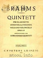 BRAHMS Für KLARINETTE opus 115 violine Ⅰ 10447a PDF电子版封面 gewandhaus