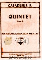 Quintet Opus 10 for flute violin viola cello and harp score No.2939（1988 PDF版）