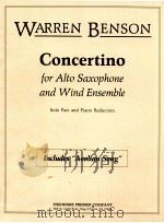 concertino for alto saxophone and wind ensemble（1974 PDF版）