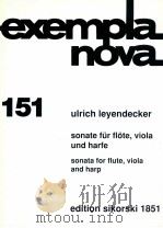 exempla nova 151 sonata for flute viola and harp edition sikorski 1851 1991 PDF电子版封面