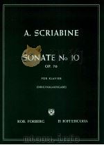 Sonate No 10 für piano zweih?ndig Op.70 PDF电子版封面 A.Scriàbine