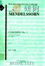 Concerto No.1 for Piano and Orchestra in G minor Op.25 PDF电子版封面 Mendelssohn Felix