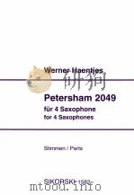 Petersham 2049 for 4 Saxophones parts Sikorski 1582 1992 PDF电子版封面