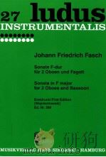 ludus 27 Sonata in F major for 2 oboes and bassoon first edition Wojciechowski Ed.Nr.388 1956 PDF电子版封面