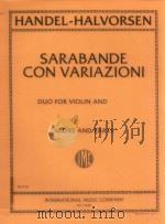 Sarabande Con Variazioni Duo For Violin and Viola No.614 PDF电子版封面