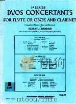DUOS CONCERTANTS FOR FLUTE OR OBOE AND CLARINET 1ST SERIES B-173（1958 PDF版）