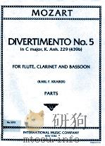 divertimento No.5 in c major Anh.229 439b for flute clarinet and bassoon parts No.3375（1995 PDF版）