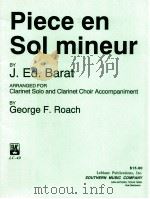 Piece en Sol mineur arranged for clarinet solo and clarinet choir accompaniment LC-49（1962 PDF版）