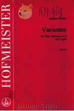 Varianten für Fl?te Klarinette in B und Fagott FH 2292 1995 PDF电子版封面