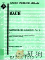 Brandenburg Concerto No.3 in G Critical Edition based on the Composer's Manuscript BWV 1048 con（ PDF版）