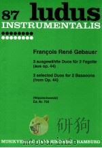 ludus 87 3 selected Duos for 2 bassoons from op.44 Wojciechowski Ed.Nr.726 1968 PDF电子版封面