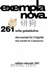 exempla nova 261 duo sonata for 2 bassoons edition sikorski 1961 1998 PDF电子版封面