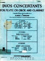 DUOS CONCERTANTS FOR FLUTE OR OBOE AND CLARINET 3RD SERIES B-175 1958 PDF电子版封面