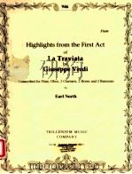 Hightlights from the First Act of La Travita Transcribed for Flute Oboe 2 Clarinets 2 horns and 2 ba 1994 PDF电子版封面