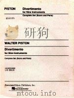 divertimento for nine instruments complete srt score and parts HL50224080（1946 PDF版）