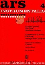 ars 4 concerto in g minor for Oboe Strings and continuo first edition T?ttcher score Ed.Nr.240P 1964 PDF电子版封面