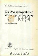 DIE ZWANG SHYPOTHEKEN DER ZIVILPROZEBORDNUNG 1989 PDF电子版封面 3452213382