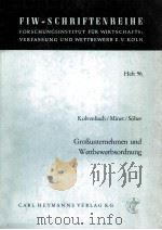 GROBUNTERNEHMEN UND WETTBEWERBSORDNUNG 1981 PDF电子版封面 3452189595