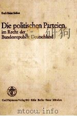 Die politischen Parteien im Recht der Bundesrepublik Deutschland（1975 PDF版）